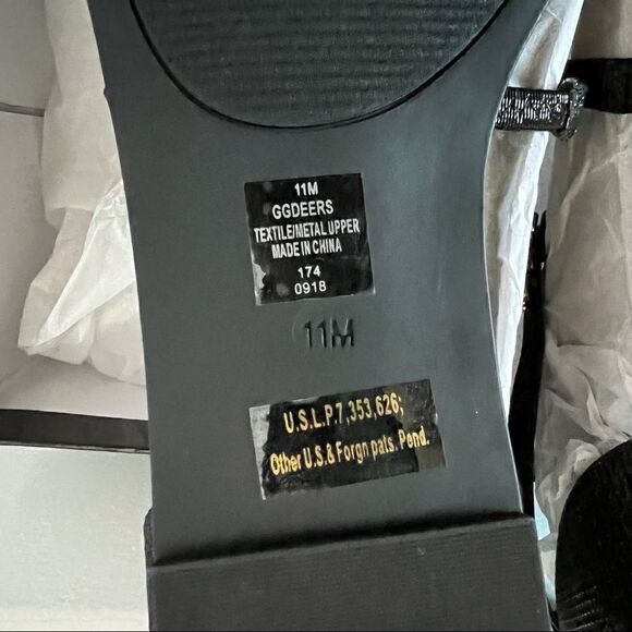 NWT G by Guess Deers black jeweled BLING sandals size 11 & 10. Glitter upper - Picture 13 of 13